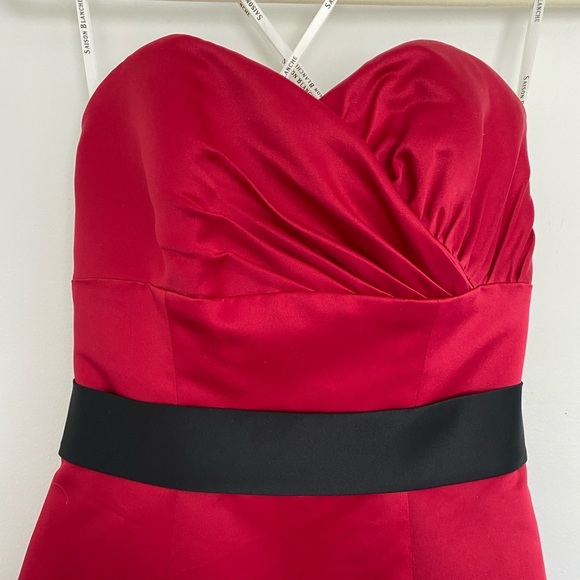 Saison Blanche Red Formal Cocktail Prom HOCO Party Dress Gown Sz 2 Big Bow Black - Picture 7 of 16